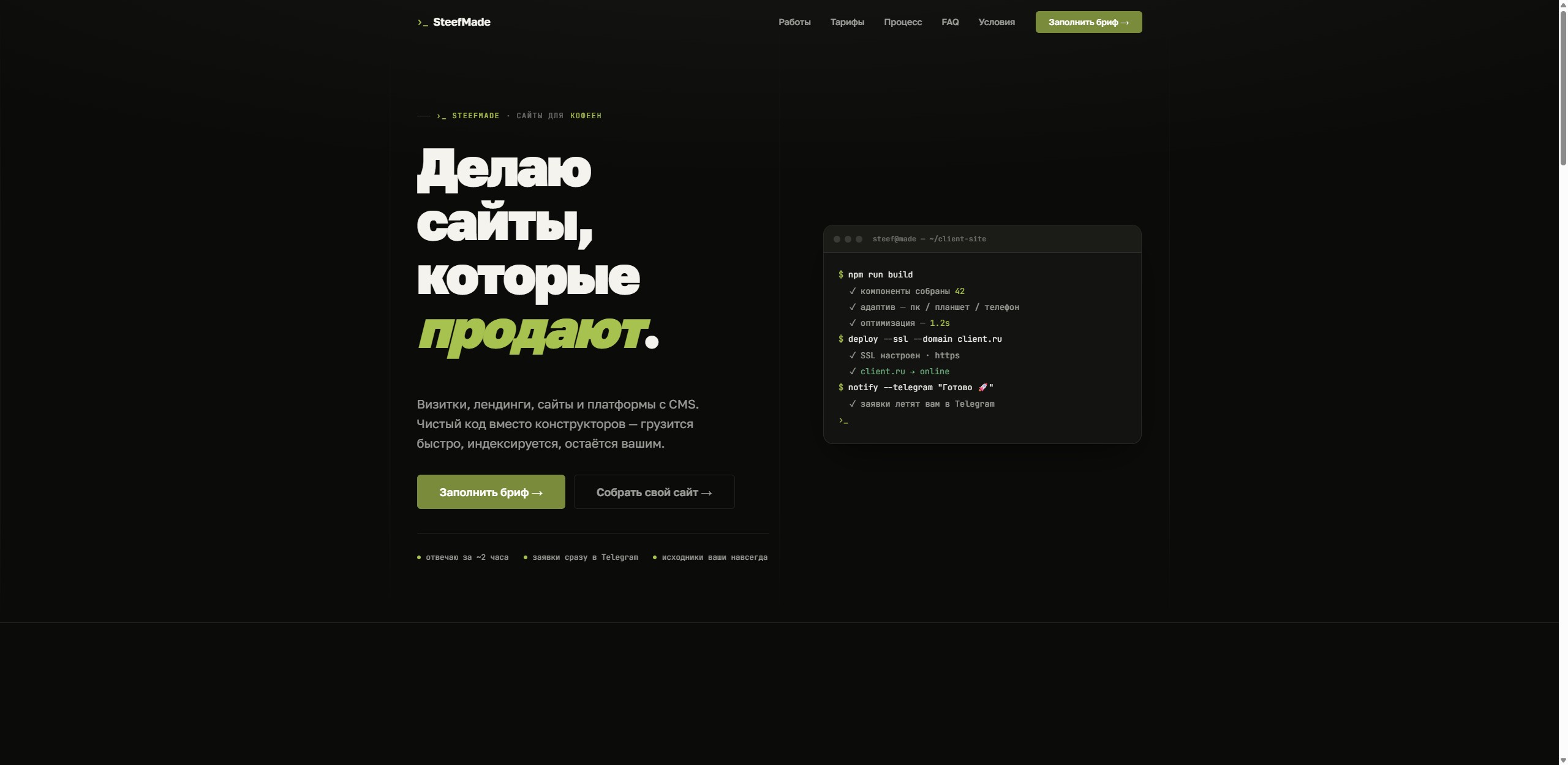 SteefMade — сайт разработчика